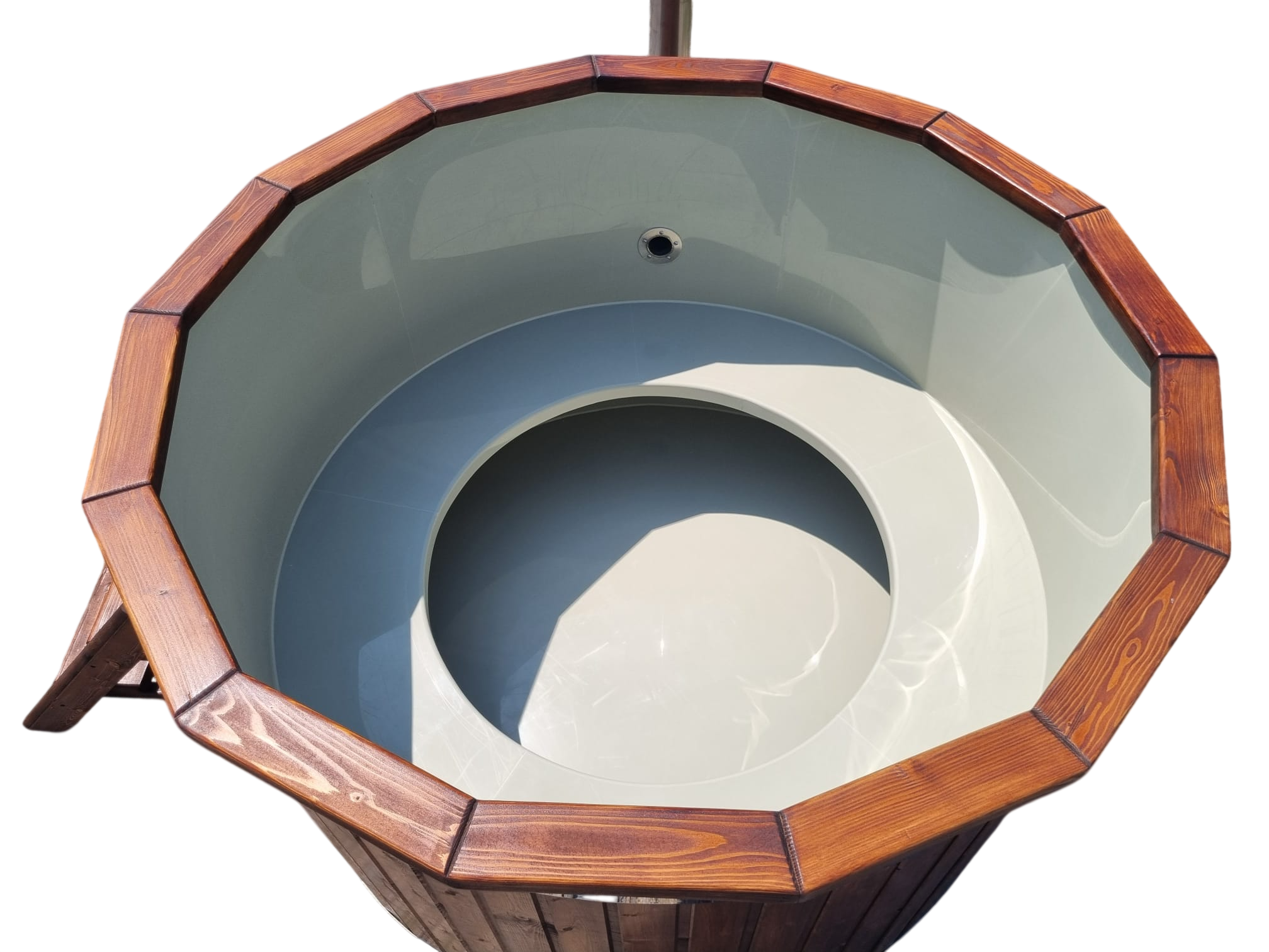 Ciubăr rotund din plastic cu sobă exterioară / fără capac 2 - imagine 9