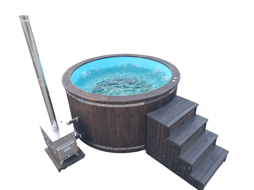Jacuzzi rotund din plastic cu sobă exterioară / fără capac