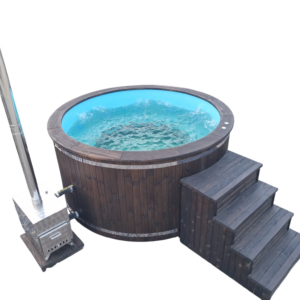 Jacuzzi rotund din plastic cu sobă exterioară / fără capac