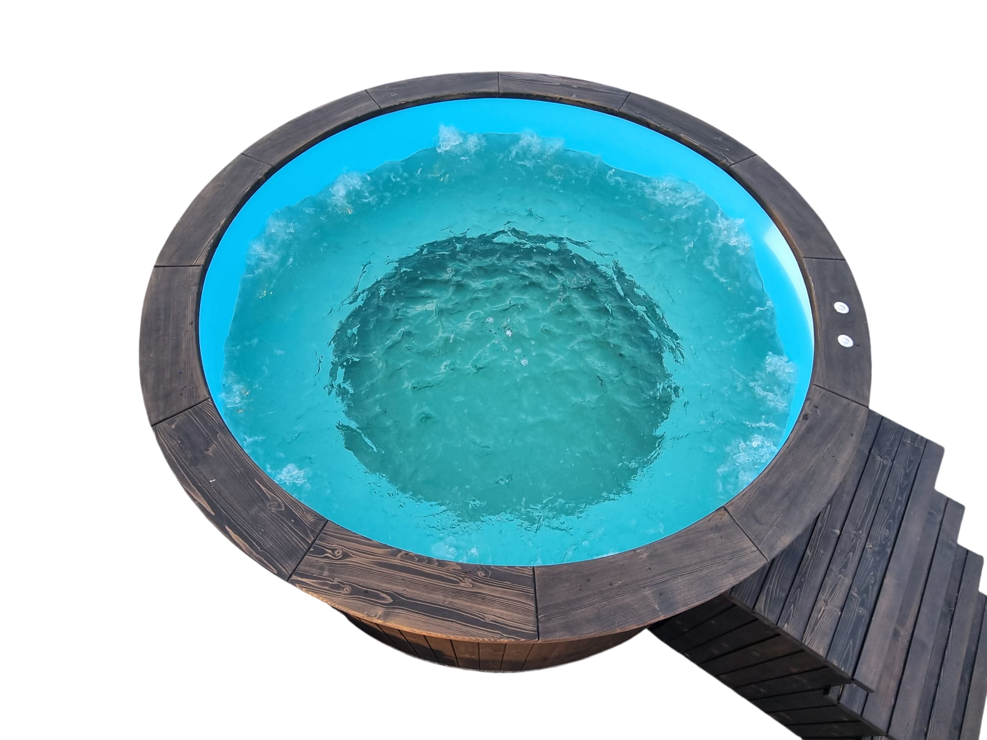 Jacuzzi rotund din plastic cu sobă exterioară / fără capac - imagine 2