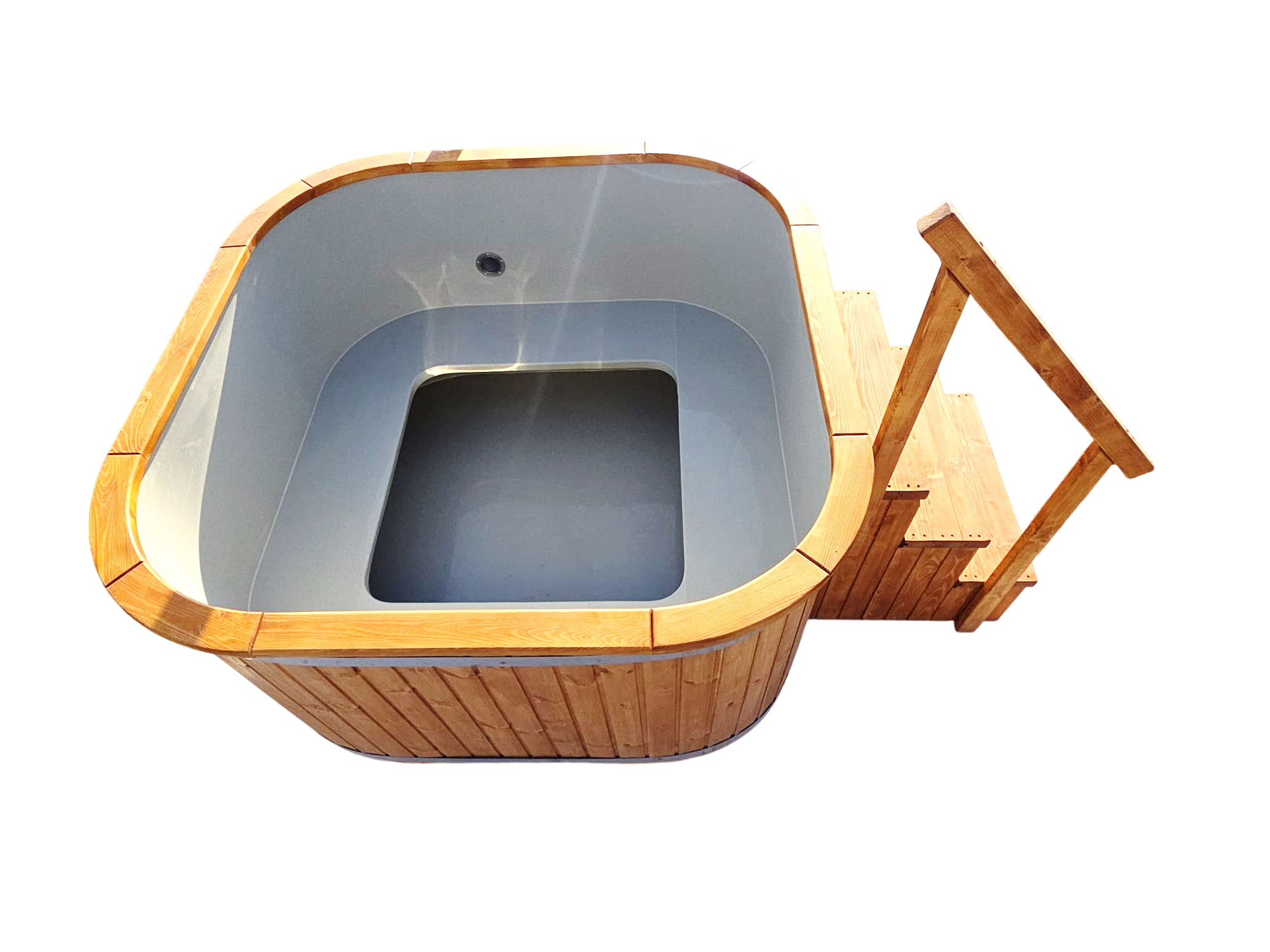 Ciubăr pătrat din plastic cu sobă exterioară / fără capac - imagine 3