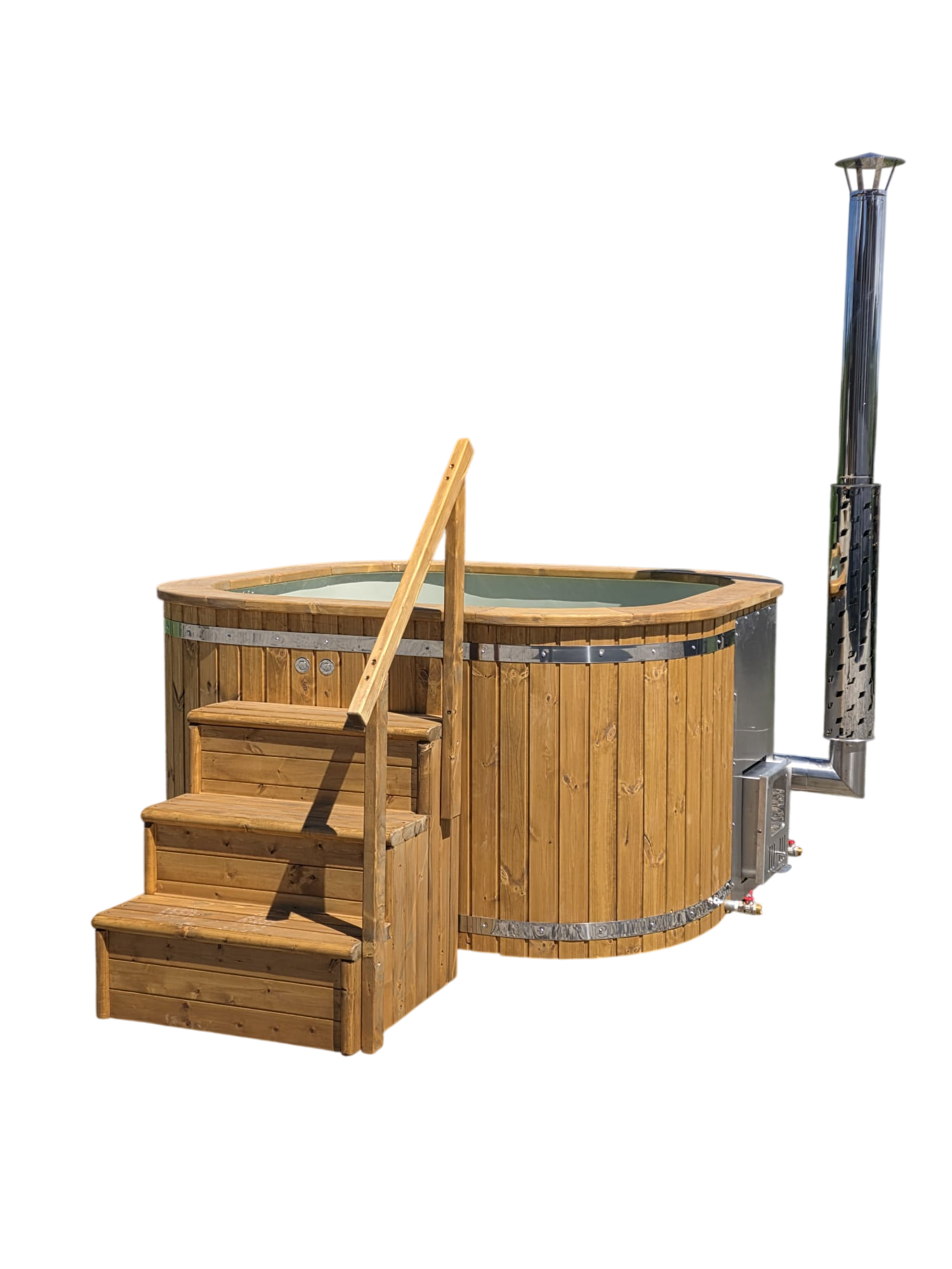Jacuzzi pătrat cu sobă încorporată / capac izolat - imagine 9