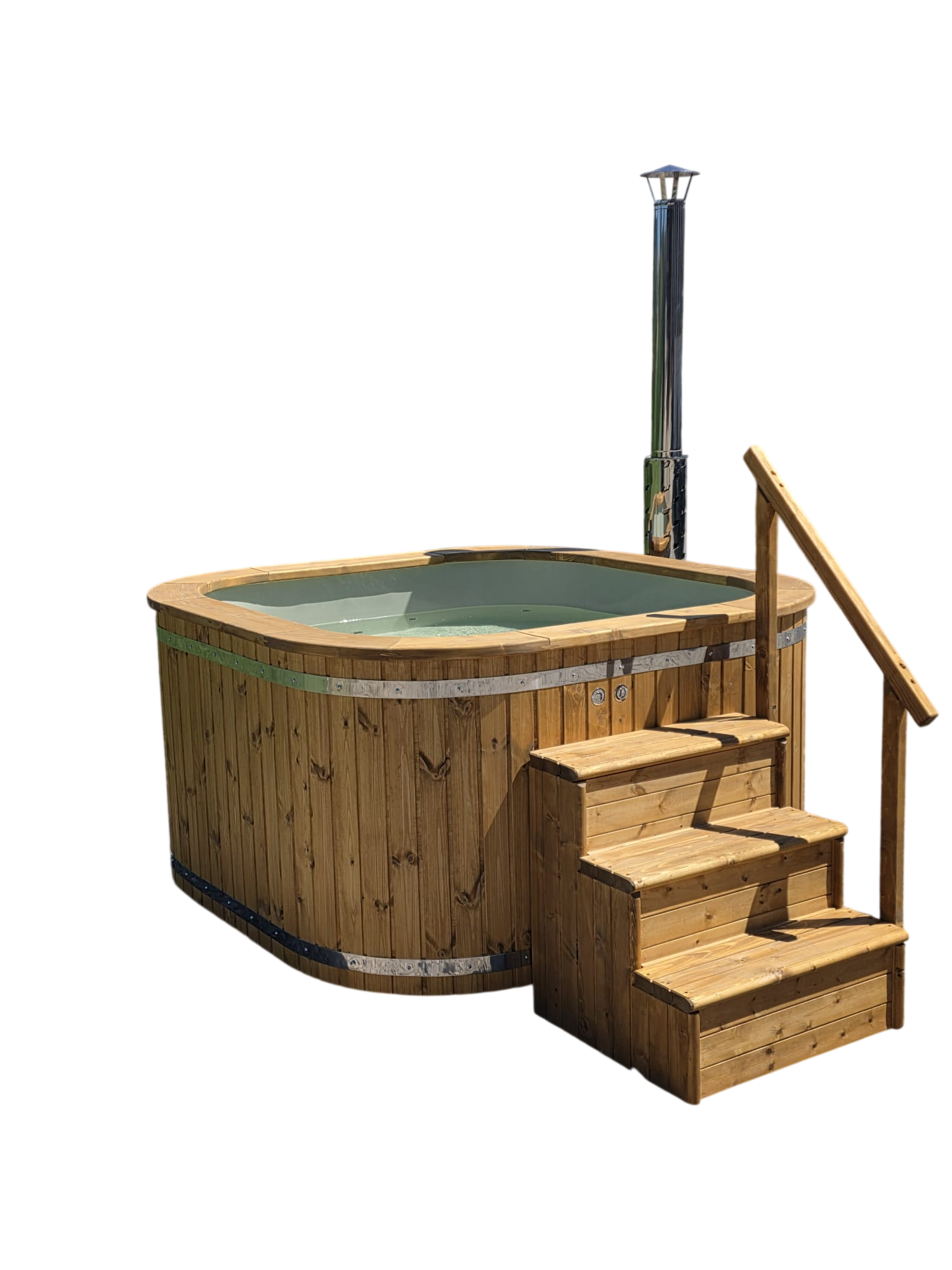 Jacuzzi pătrat cu sobă încorporată / capac izolat - imagine 10