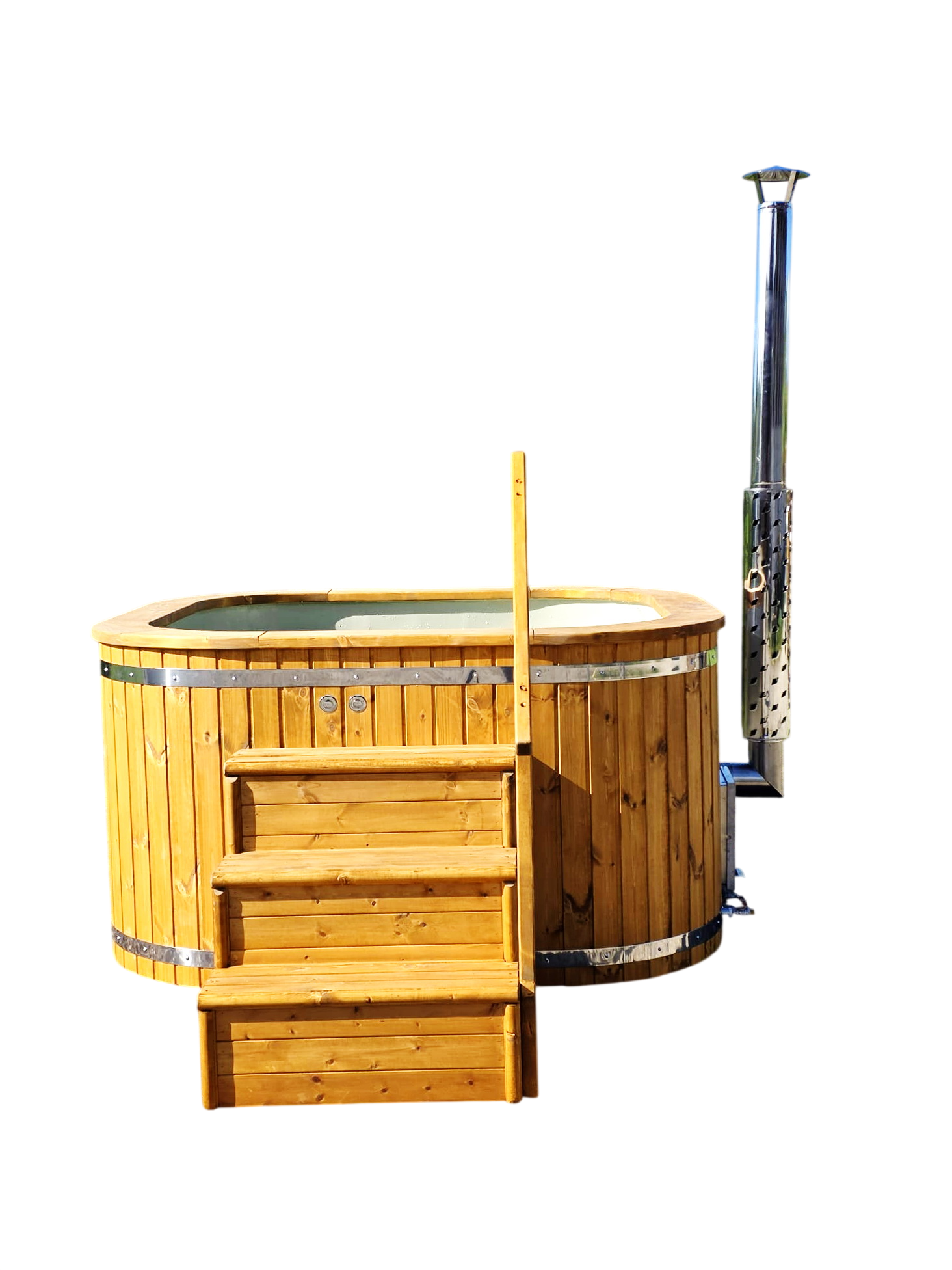 Jacuzzi pătrat cu sobă încorporată / capac izolat - imagine 11